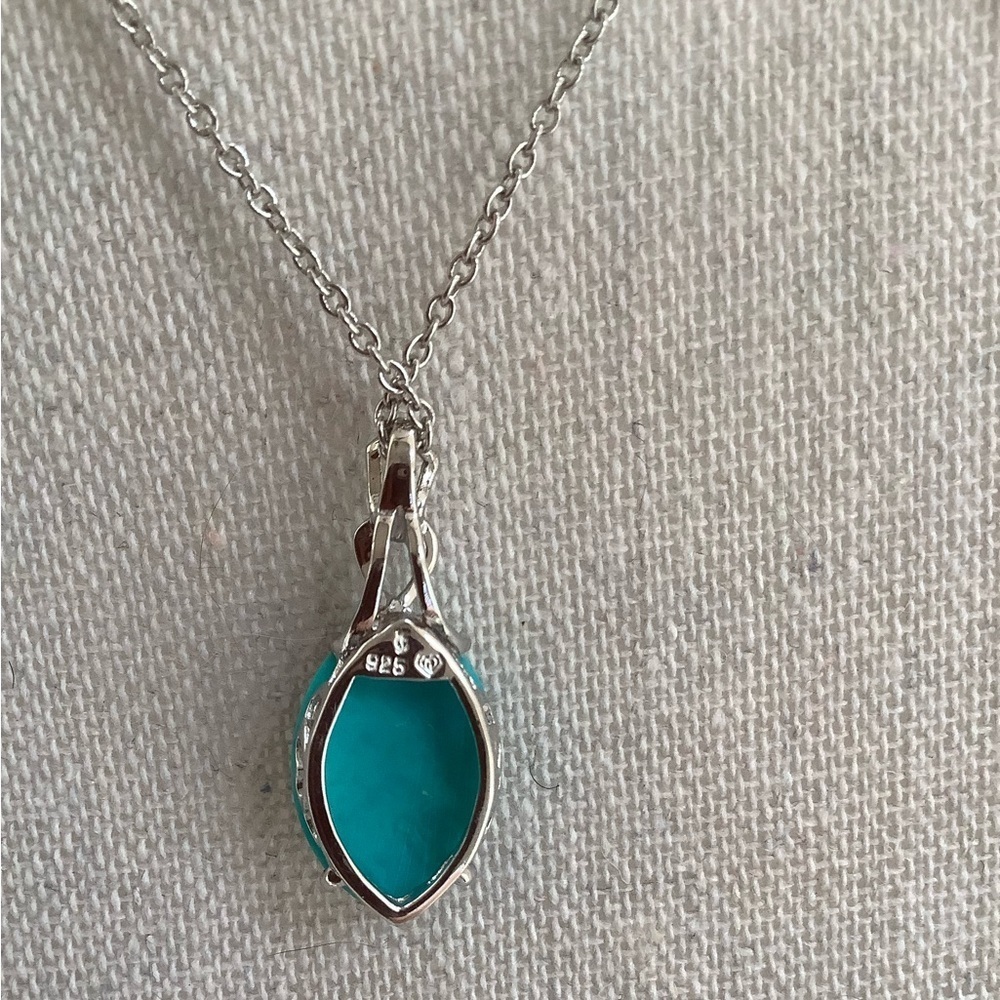Sterling Silver sleeping beauty blue Turquoise necklace - Picture 3 of 4